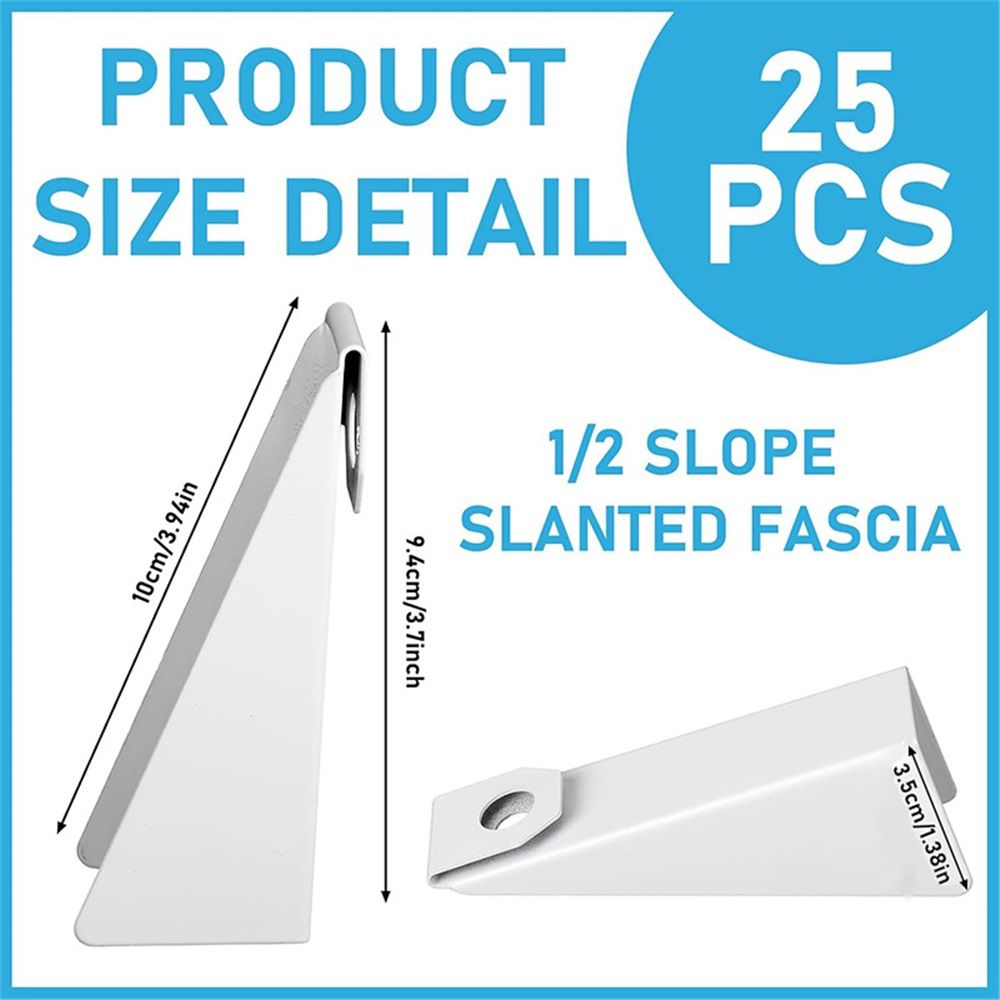 (25 pcs) White Aluminum Gutter Wedge for 5 Inch K-Style Gutters- Use to Level Your Rain Gutters When Fascia is at an Angle. For use with 3/12 Through 5/12 Roof Pitch