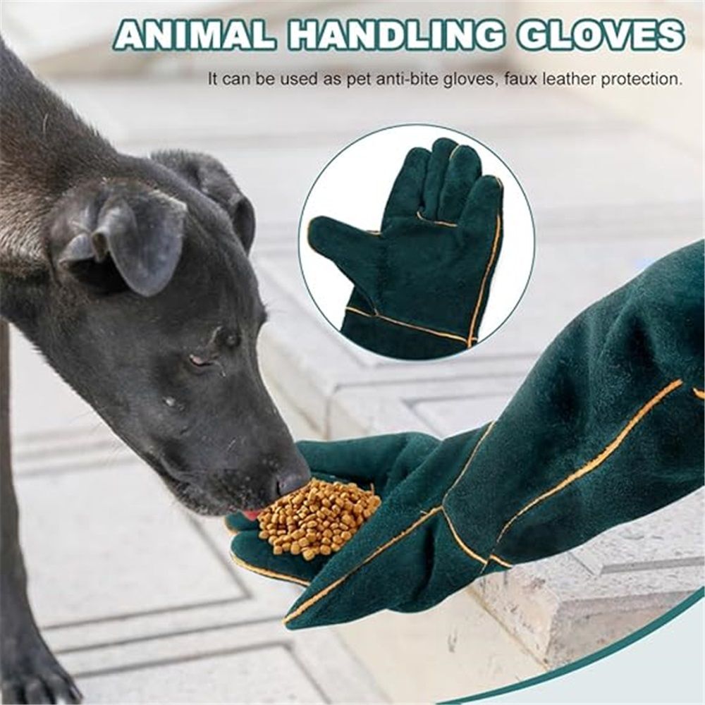 Animal Handling Gloves - Bite Proof, Long Protective, Durable Gloves for Cat, Dog, Snake, Falcon, Zoo Workers, Animal Handling Bite-Resistant（60cm）