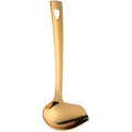 403  Stainless Steel Kitchen Ladle Cooking Utensils with Handle,Heavy Duty Serving Large Soup Spoon,Dishwasher Safe(Gold)