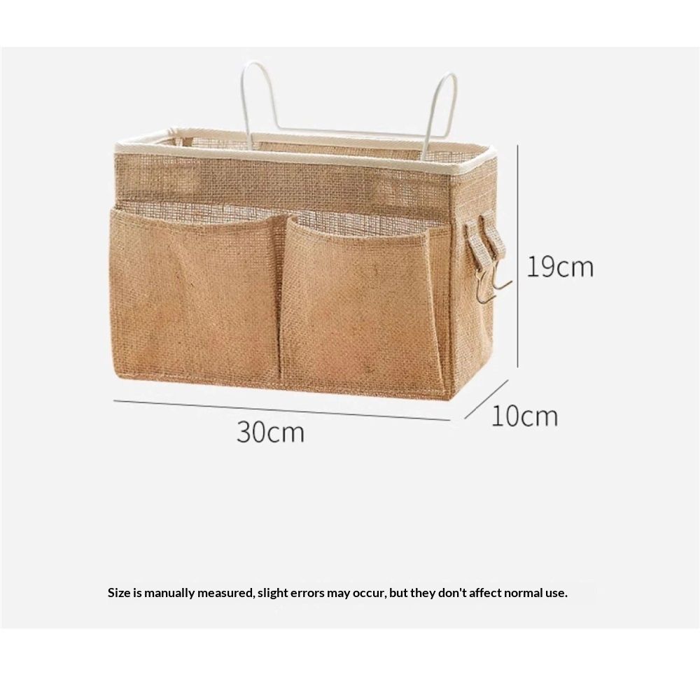 Bedside Caddy Hanging Organizer Bedside Storage Bag for Bunk and Hospital Beds  (flat mouth khaki color)
