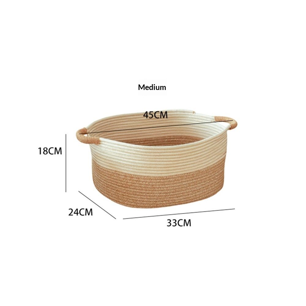Medium Rope Basket with Handles, Medium Storage Basket, Home Decor Organizer for Towels,toys, Books & Magazines