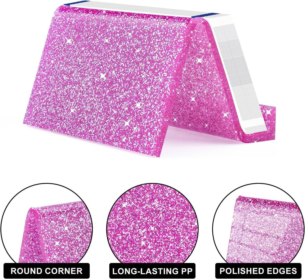 3pcs Business Card Holder for Desk, Acrylic Business Card Holders Shine Card Stand Organizer Cards Display for Office Exhibition, Purple（pink）