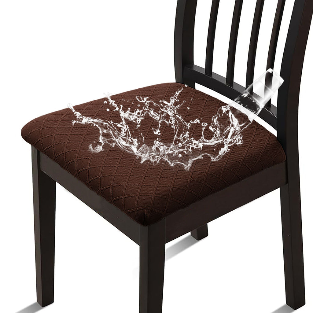 Waterproof Seat Covers for Dining Room Chairs Set of  with Stretch Bench Slipcover Jacquard Chair Covers Removable Washable Kitchen Chair Seat Cushion Protector 5pcs