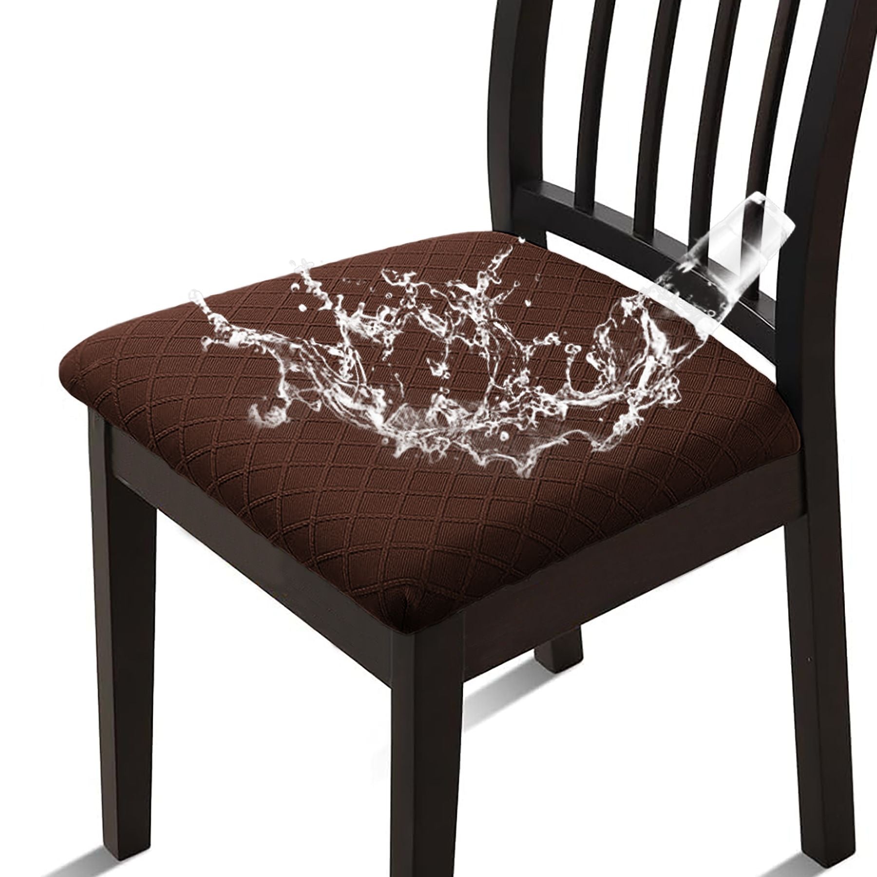 Waterproof Seat Covers for Dining Room Chairs Set of  with Stretch Bench Slipcover Jacquard Chair Covers Removable Washable Kitchen Chair Seat Cushion Protector 5pcs