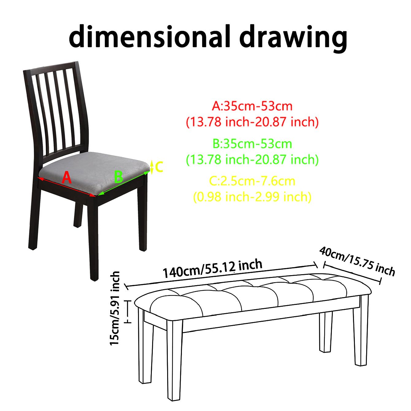 Waterproof Seat Covers for Dining Room Chairs Set of  with Stretch Bench Slipcover Jacquard Chair Covers Removable Washable Kitchen Chair Seat Cushion Protector 5pcs
