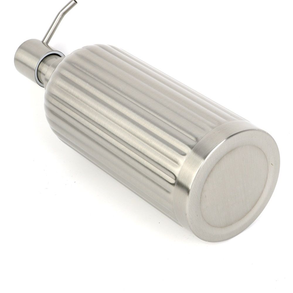 Soap Dispenser , Stripe Design Dish Soap Dispenser Brushed Nickel, Refillable Liquid Hand Soap Dispenser for Bathroom, Kitchen Soap Dispenser Premium Stainless Steel