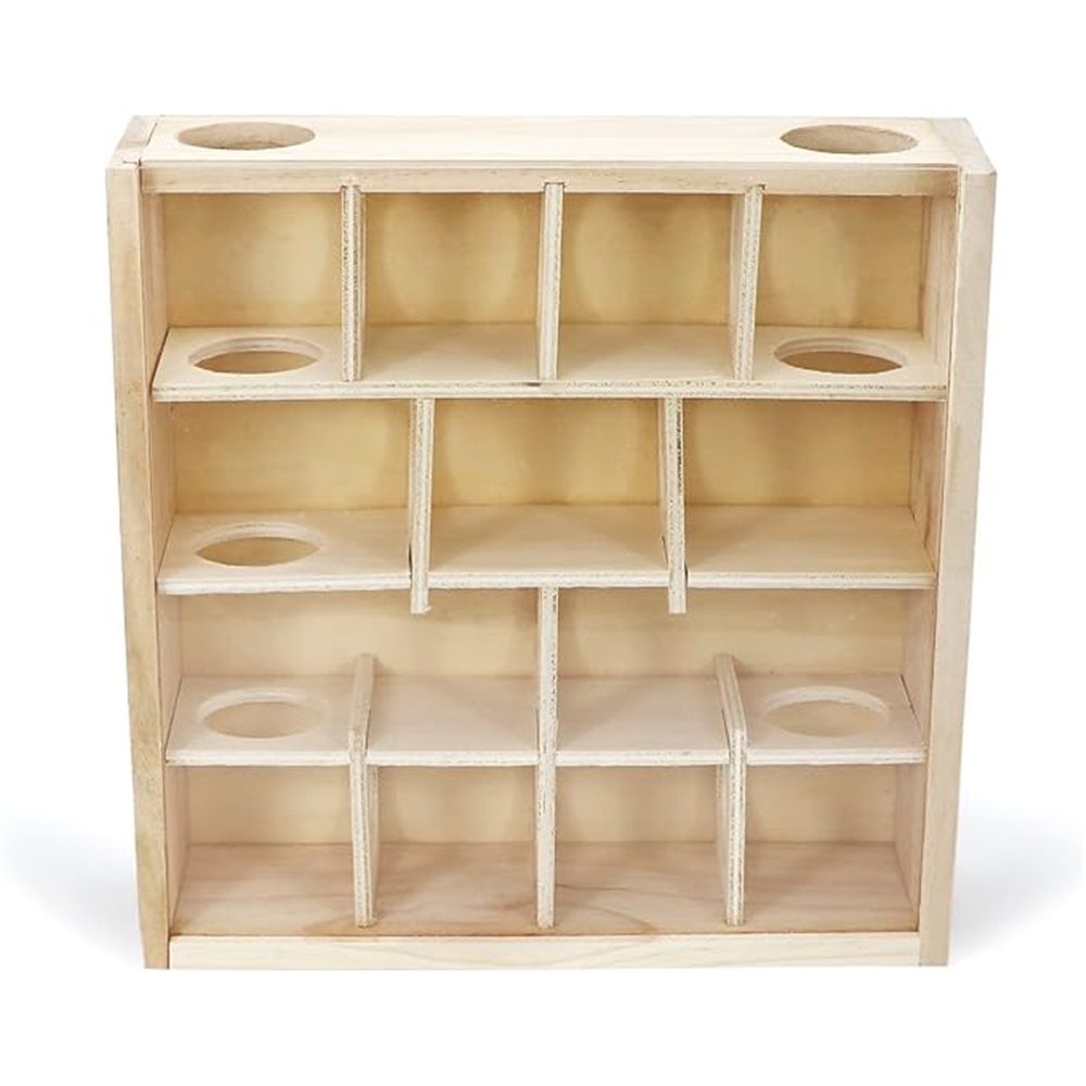 Wooden Hamster Tunnel Maze with Cover, Hideout & Tunnel Exploring Toys for Dwarf Hamsters Mice Small Gerbil