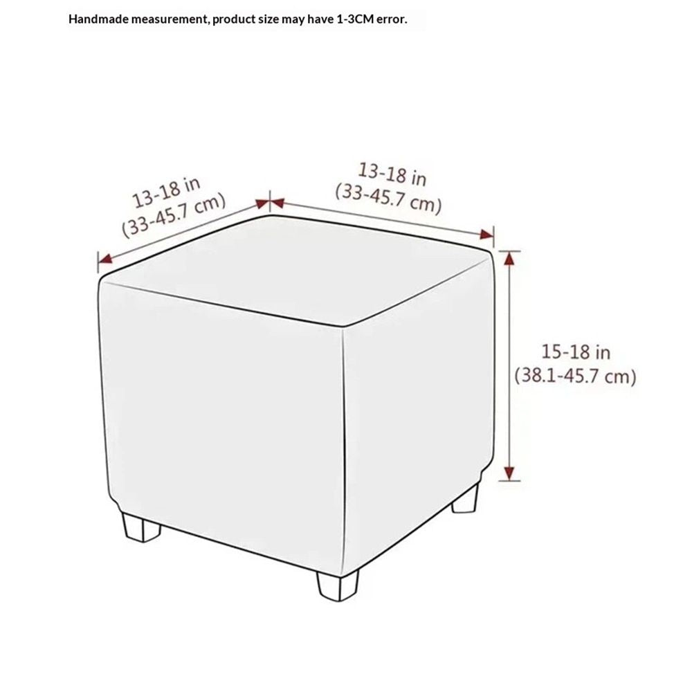 Waterproof  Cover Square Storage  Jacquard Stretch Footrest Foot Stool Cover Square Folding Storage Stool Protector with Elastic Band  Pink