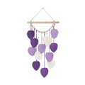 Wall Hanging Leaves Chic Woven Leaf Tassels Decoration Cotton Ornaments Tapestry Room Decor Modern Bohemian Handmade Feather Wall Art Decorations for Apartment Backdrop  (Purple)