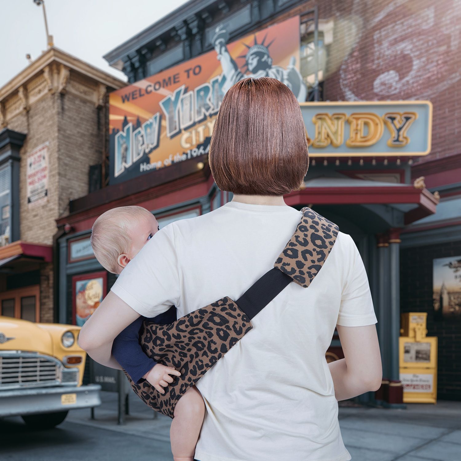 Baby Sling Carrier   Newborn to Toddler Sling Lightweight Baby Carrier Sling with Adjustable Straps Toddler Carrier Wrap for  (Brown Leopard)