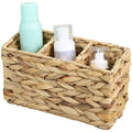1pcs Water Hyacinth Wicker Storage Baskets, Pantry Baskets Kitchen Organizers,Hand-Woven Baskets， 3-Section Wicker Baskets For Shelves（23*10*13CM）