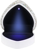 Heart Shaped Ring Box with LED Light Velvet Earrings Coin Jewelry Box Display Case Gift Box for Proposal Engagement Wedding Anniversary Valentines（white）