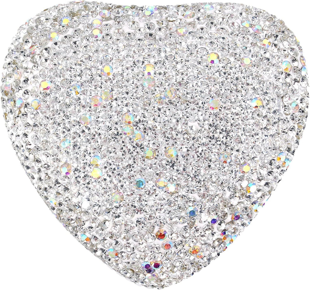 Heart Shaped Ring Box with LED Light Velvet Earrings Coin Jewelry Box Display Case Gift Box for Proposal Engagement Wedding Anniversary Valentines（white）