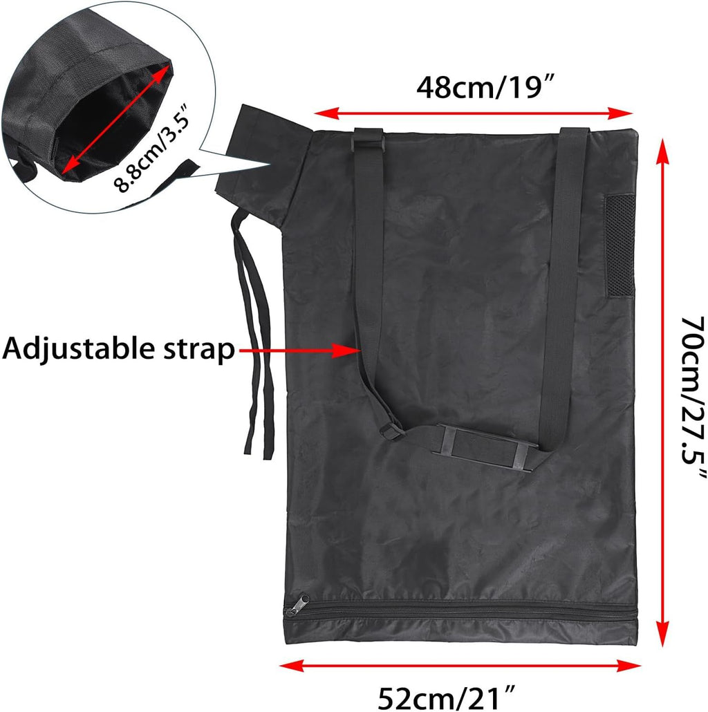 Blower Bag Black Leaf Vacuum Bag Leaf Blower Replacement Bag , Adjustable Leaf Blower Mulcher Bag Bottom Debris Zipper Bag Fallen Leaves Collection Bag 420D