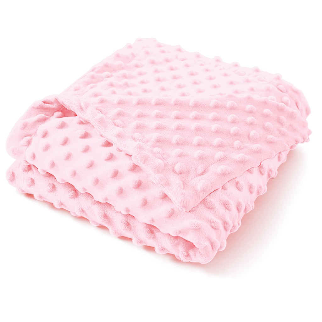 Baby Blanket for Girls, Soft Crib Blanket 95*75cm, Newborn Blankets for Nursery, Stroller, Toddler Bed, Carseat, Double Layer, Pink