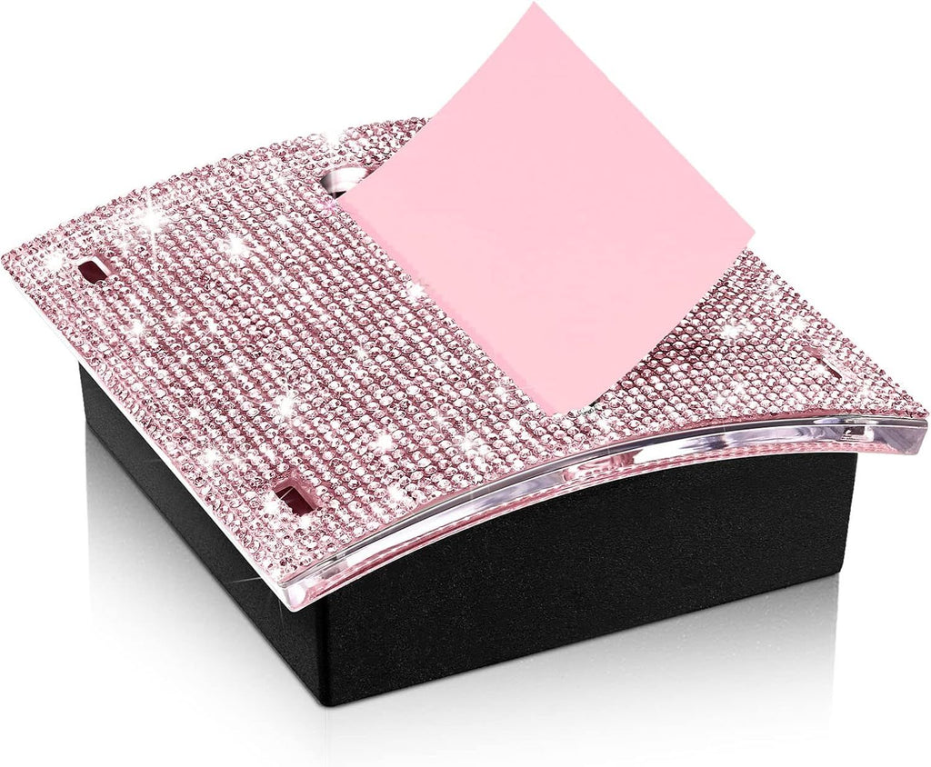 Self Stick Note Pad Holders  Pink Cute Note Holder Sticky Dispenser Extract sticky note box, plastic sticky note holder, easy to stick box, tissue box