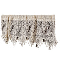 Boho Crochet Lace Sheer Curtain Valance for Kitchen Windows Vintage Valances for Dining Room Living Room Farmhouse Rustic Crochet Valance Rod Pocket 1 Panel （120*38cm）