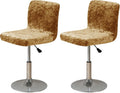 Bar Stool Covers, Crushed Velvet Swivel Bar Stool Chair Covers Soft Stretch Pub Counter Stool Covers Non Slip Stool Cover for Swivel Barstool Chair Seat-Golden-2 Pack