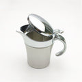 Double Insulated Gravy Boat, Stainless Steel Sauce Jug Gravy Boat with Hinged Lid for Family Dinner, Thanksgiving, Halloween, Christmas, Birthday Party(400ML/silvery)