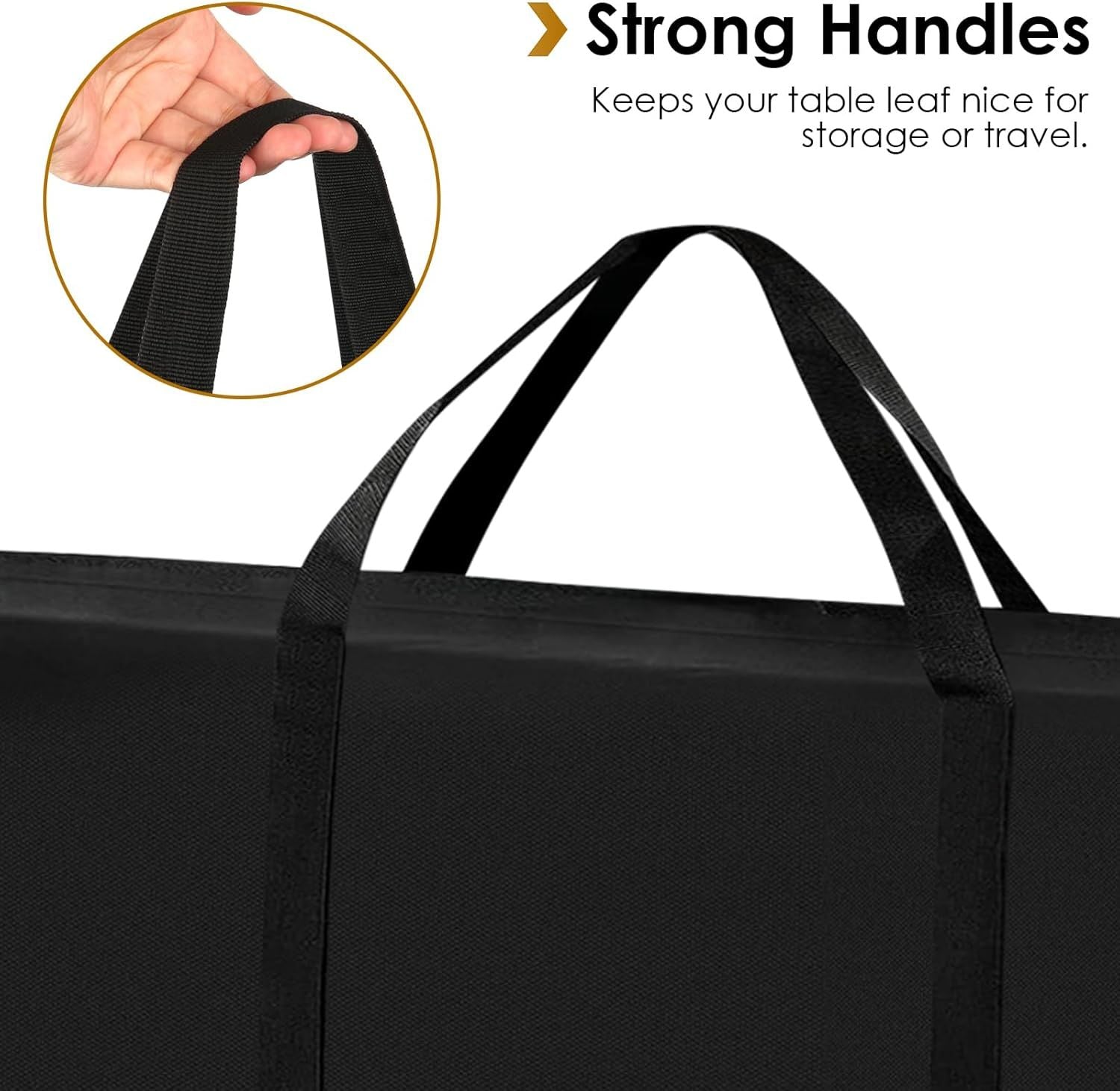 420D Oxford Fabric Table Leaf Storage Bag Padded 1 Pack, Waterproof Heavy Duty Dining Table Leaf Bag w/Adjustable Closure,52 * 28 inches, Black