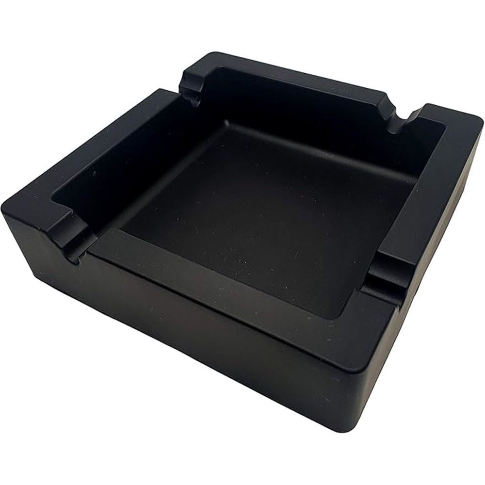 2pcs Large Black Silicone Cigar Bulk Ash tray, Unbreakable Cigar Ashtray, Flexible Deep Bowl Silicone Cigar Ashtrays for Patio/Indoor/Outdoor/Deco(10*10*3cm）