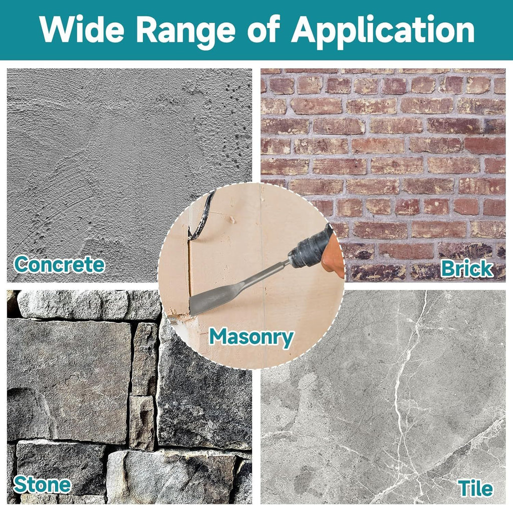 Tile Chisel Hammer Steel Ideal for Removing Tiles, Smaller Grout Joints  Straight Edge for Smaller Grout Joints, Removing Tiles（  14 * 150 flat head）
