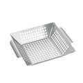 Stainless Steel Grill Basket Large - Grilling Basket for Traeger, Green Egg, Grills - Basket for Veggies, Kabobs, Fish, Chestnuts - （Round hole）