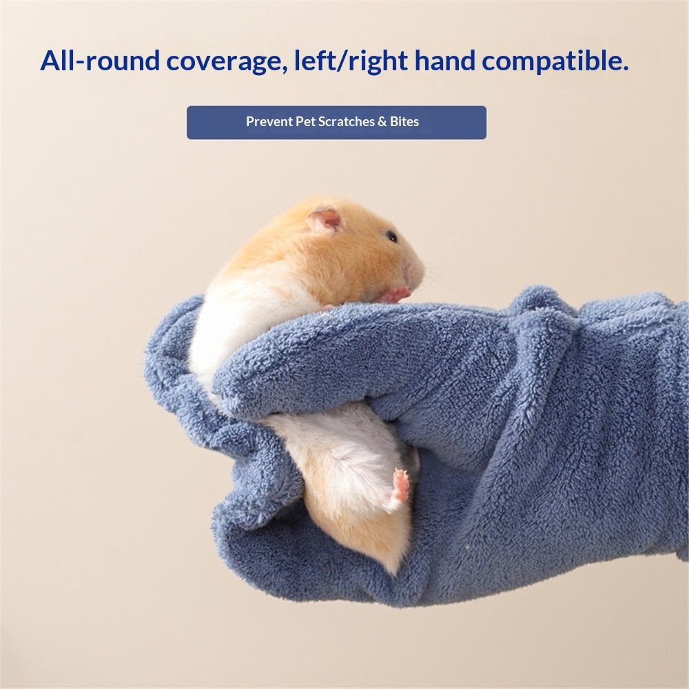 2 Pcs  Calming Sleeping Glove, Bite Proof Animal Handling Gloves, Hedgehog Accessories Calming Glove for Train Your Sugar Glider Small Animals Hamster Rats Pet  (Dark Blue)