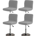 Bar Stool Covers Set of 4 Stretch Pub Counter Stool Chair Covers with Backs, Square Swivel Barstool Seat Slipcover with Elastic Bottom (dark Grey)