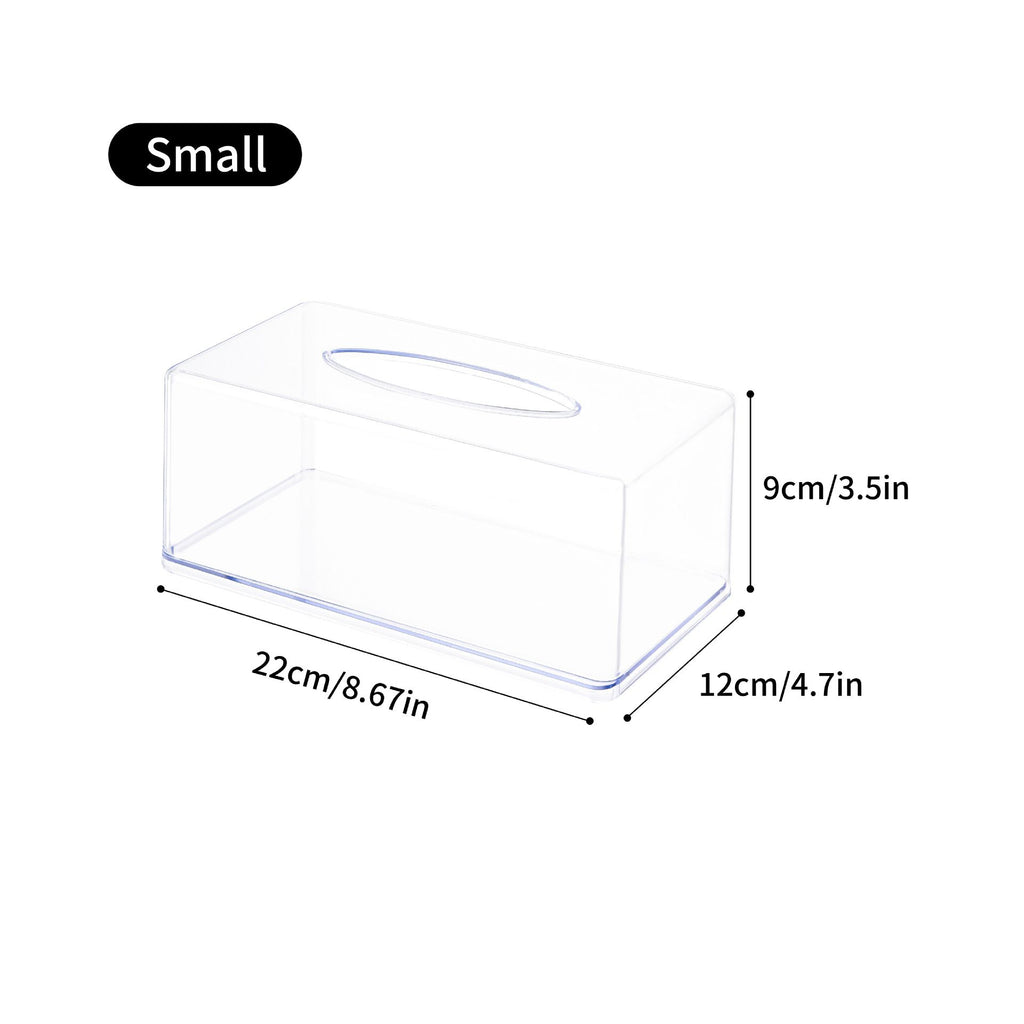 acrylic Tissue Box Holder,Clear Tissue Box Cover Rectangle for Kleenex Tissue Cube Box,Napkin,Facial Tissue Dispenser Box Case for Countertop,Bathroom（small）