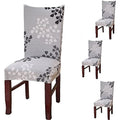 Dining Room Chair Covers for Dining Room Set of 4,Stretch Dining Chair Cover for Dining Room Kitchen Washable Removable(4Pack,Printed Leaf Pattern)