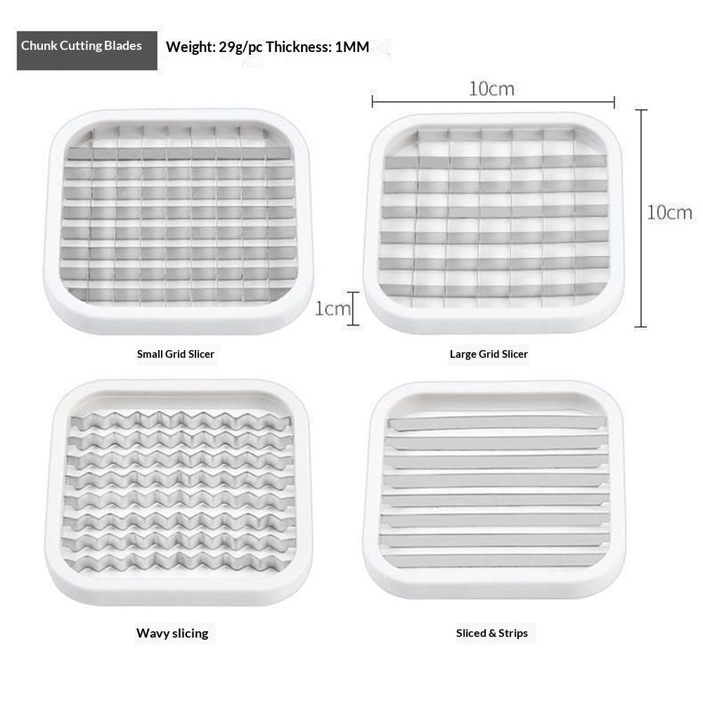 Fry Maker, 5in 1 Stainless Steel Potatoes Fruit Cutter Chipper Chopper Maker French Fry Tool Kitchen Gadgets