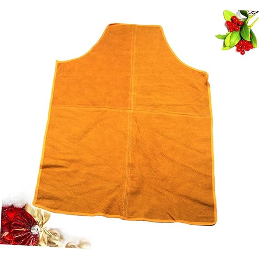 Cowhide Leather Welding Apron Heat&Flame-Resistant Work Apron Wear Resistant Protection Pinafore Safe Workwear（60×90cm）