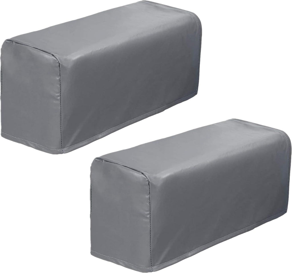 Set of 2 PU Leather Sofa Armrest Cover Anti-Slip Waterproof Furniture Armrest Protector Armchair Slipcovers for Recliner Sofa Chairs(Grey)
