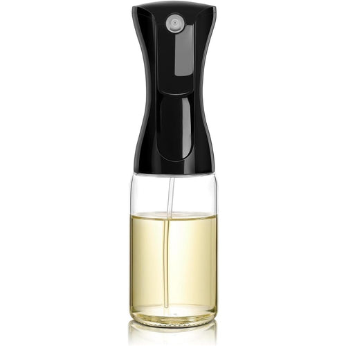 300ml Oil Bottles Kitchen Household Oil Spray Bottle Olive Oil Cooking Oil Barbecue Fat Reduction Oil Control Atomized Glass Spray Pot Kitchen Oil Dispenser(Black)