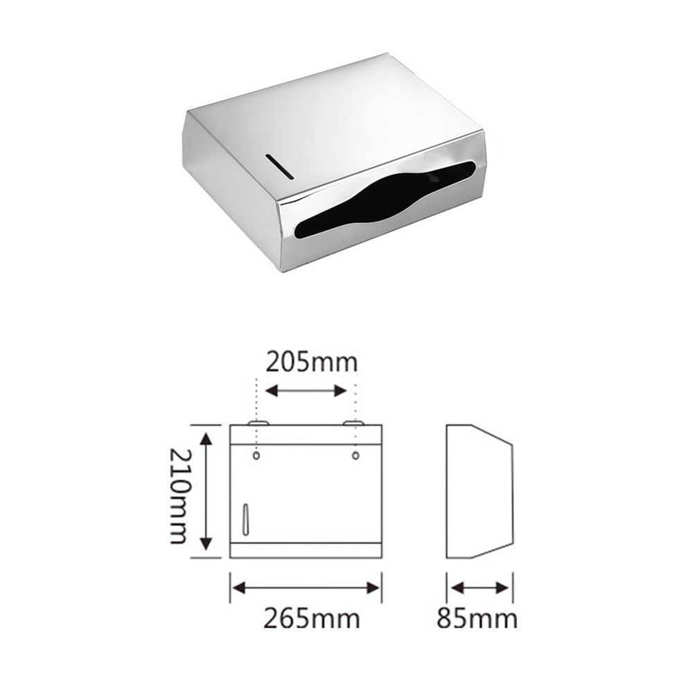 Paper Towel Dispenser Wall Mount - Large Capacity Stainless Steel Tissue Holder, Suitable for Bathrooms and Public Places, 304 sandblasted