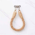 2pcs Rope towel ring, toilet paper holder self-adhesive hook retro home decoration curtain tie rope holder bathroom decoration Bohemian farmhouse (khaki)