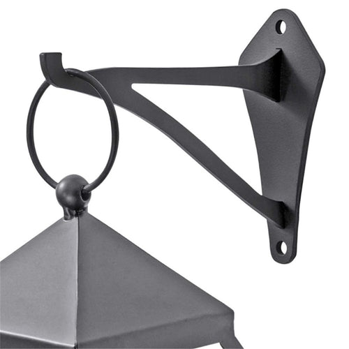 2 Piece 6" Outdoor Indoor Decorative Small Planter Lantern Hooks for Wall Hanging Windchime Hummingbird Feeder Hangers, Black