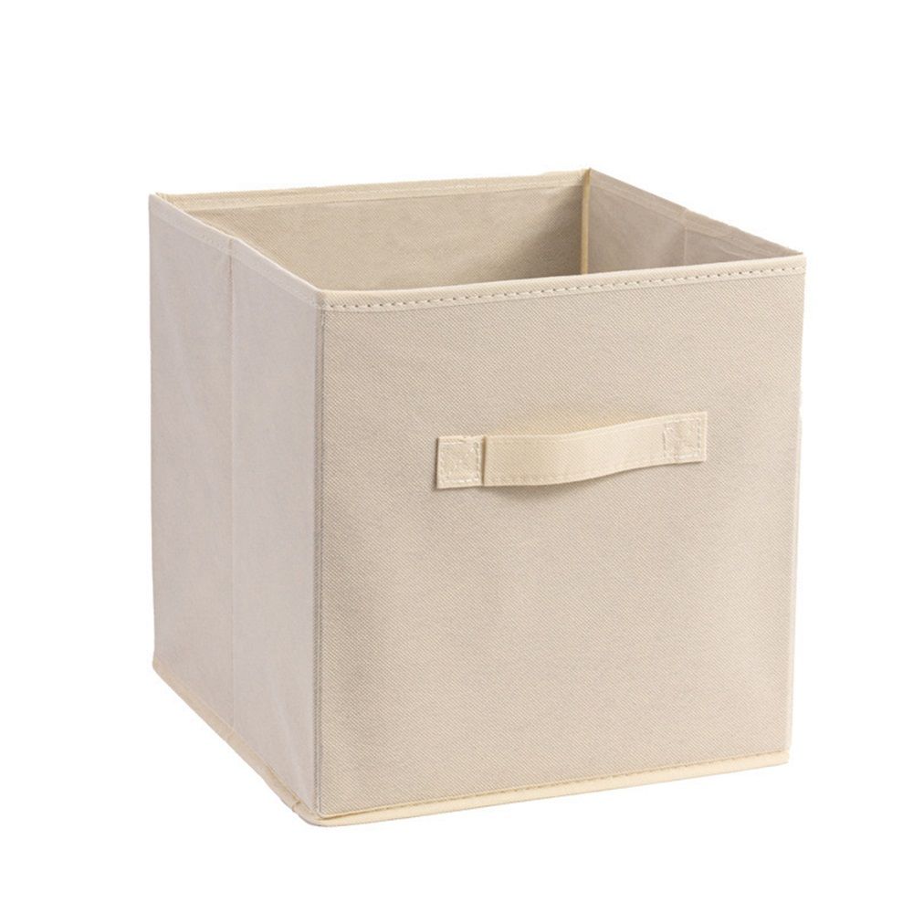 Basics Fabric Clothing Storage Bins - 27*27*28cm- Collapsible Storage Cubes Organizer with Handles, Linen Foldable Storage Baskets Cloth Box Containers, Closet Organizers 2pcs