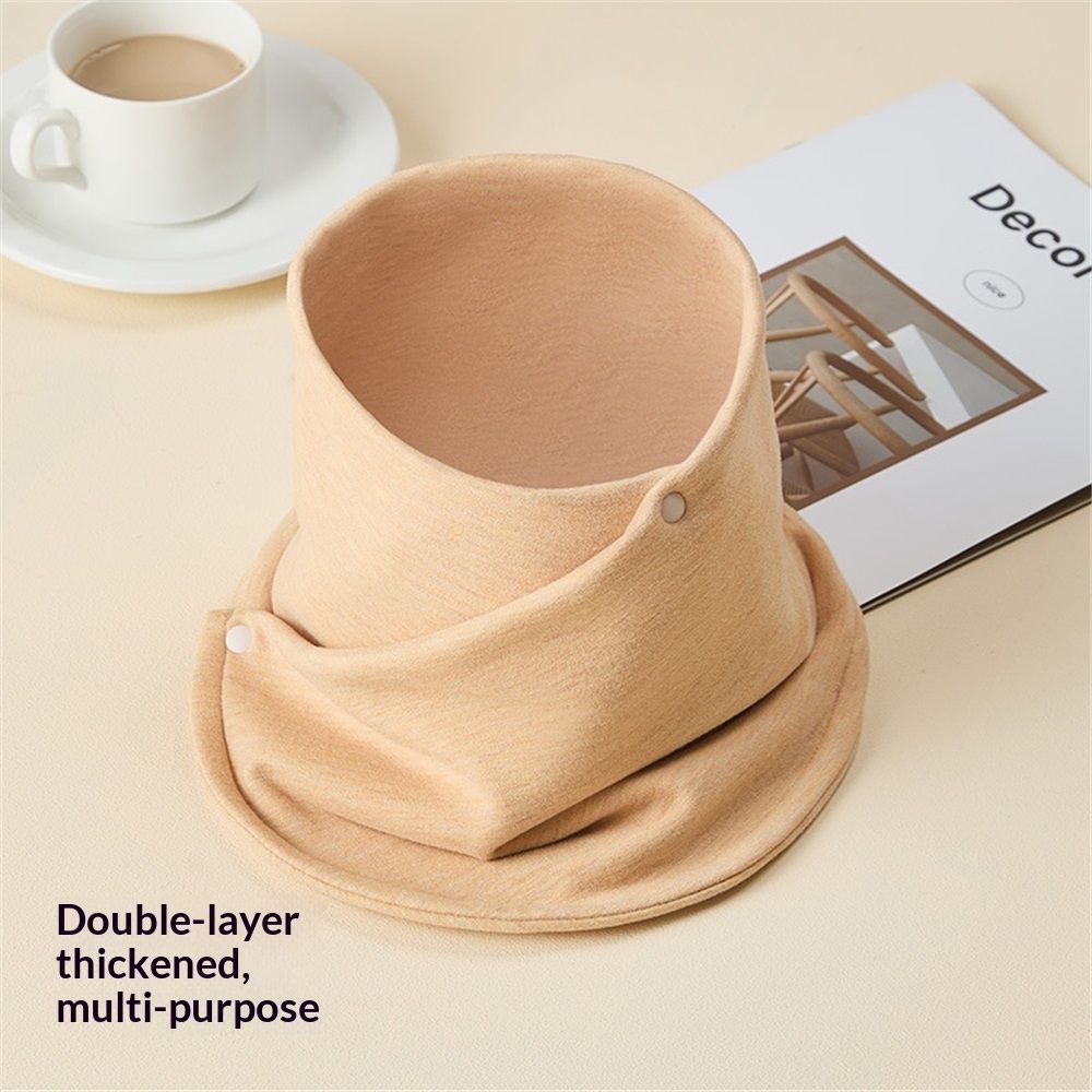 Neck Warmer Scarf for Woman Thickened Warm Neck Gaiter with Two Buttons Riding Windproof Warm Scarf（skin color）
