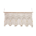 Kitchen Curtains 120*55cm Farmhouse Boho Curtains with Tassels for Bedroom, Livingroom, Bathroom Windows（Without wooden sticks）