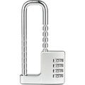 Gym Locker Lock Code Long Adjustable Shackle Lock for, School, Gym, Fences,Child Proof Sliding Code Locks Baby Safety U Shaped for Knob Handle Drawers Closet (Silver)