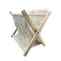 Magazine Rack Boho Storage Holder Standing Basket for Books, Newspapers, Swaddle Blanket, Dorm Essentials, Living Room, Bathroom, Office, Nursery, Home Decor（31*20*27）
