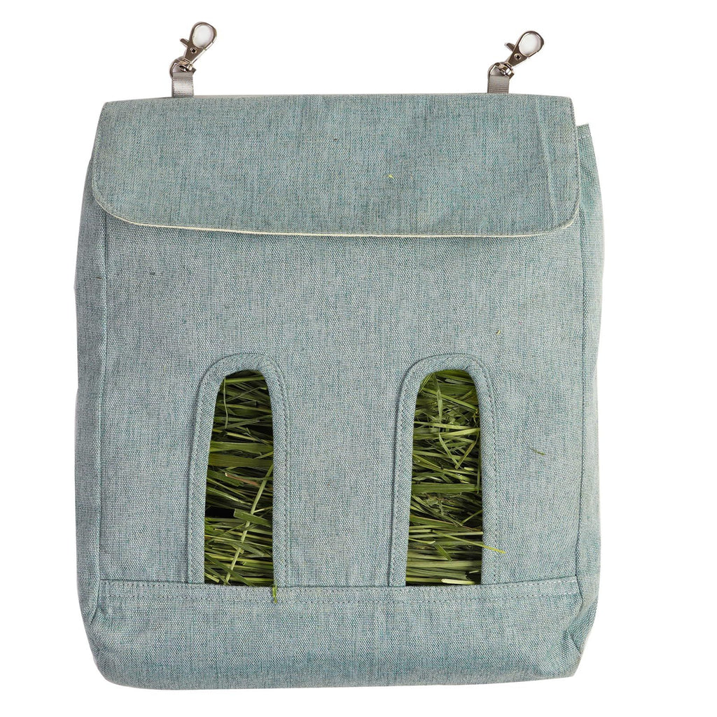 2pcs Rabbit Hay Feeder Bag, Guinea Pig Hay Feeder Storage,Sack Hay Bag Feeding Storage for Chinchilla Hamsters Rabbit Guinea Pig Small Animals (L, Blue)