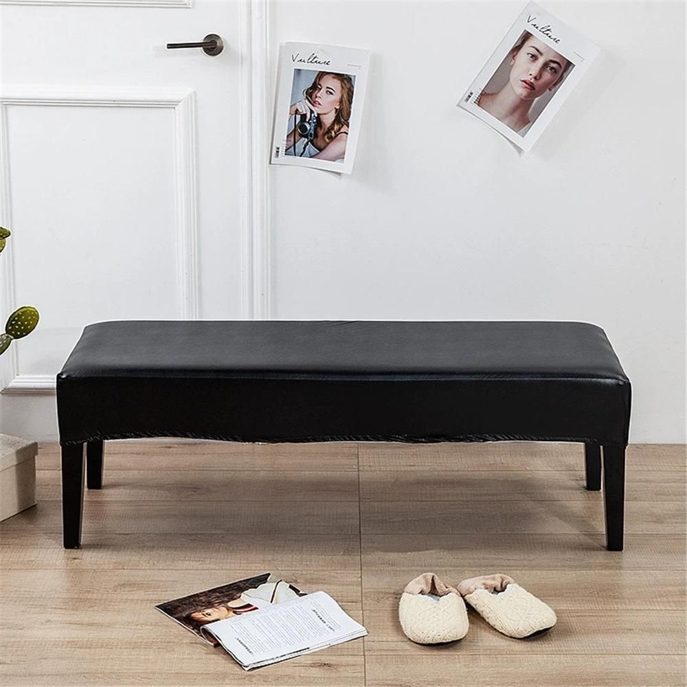 Waterproof Dining Bench Cover, Washable Durable Bench Covers Slipcover, Rectangle Bench Seat Covers for Dining Room Living Room Kitchen(Black)