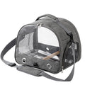 Bird Travel Carrier with Stand Perch and Stainless Tray,Portable Small Bird  Cockatiel Carrier for Hiking, (Grey)