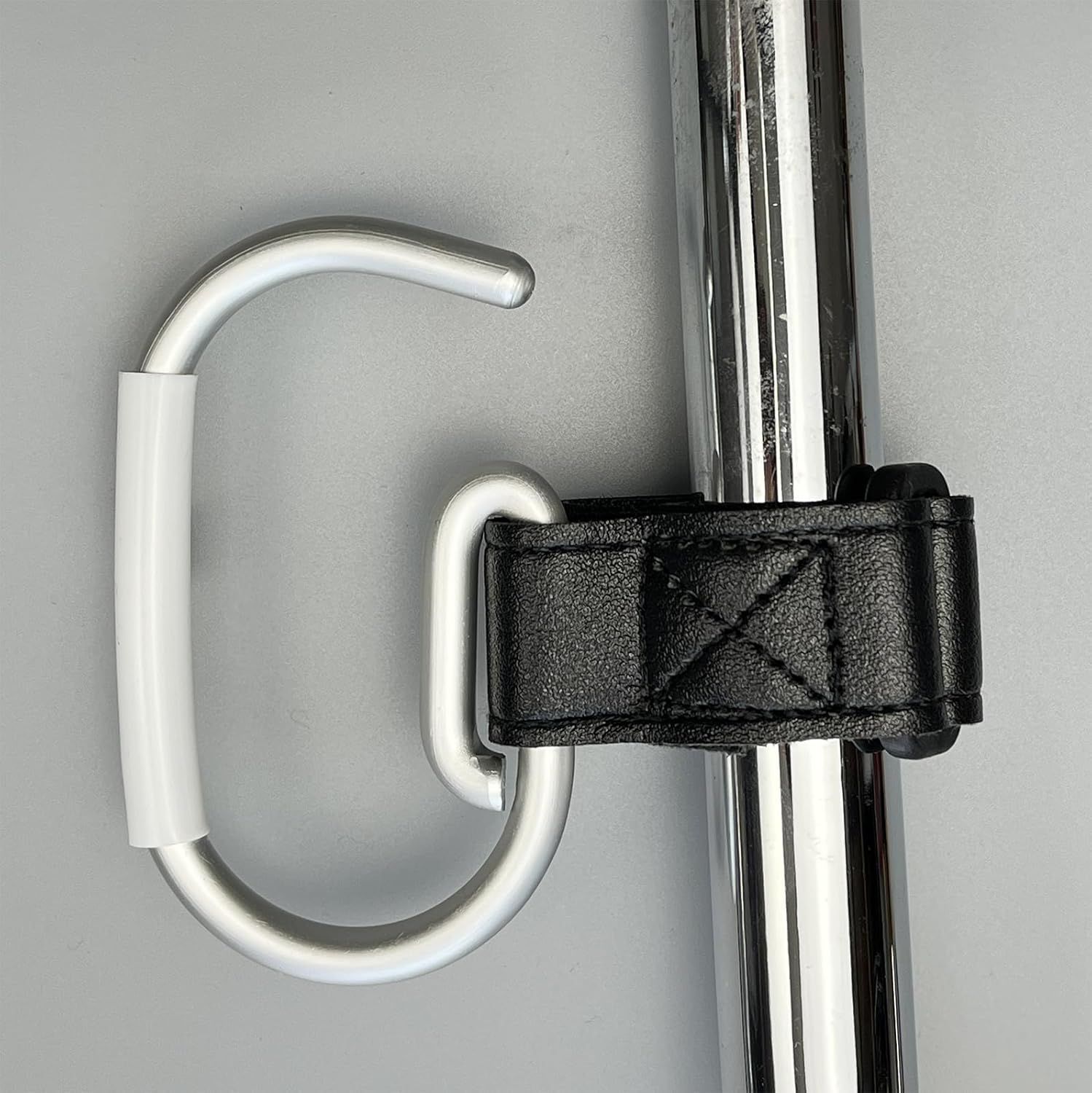 2 Pcs Stroller Hooks, Mommy Stroller Clip and Stroller Accessories Organizer Hook, Brushed Aluminum Hook for Strollers/Walkers/Mobility Scooter/Wheelchair/Rollator(Black)
