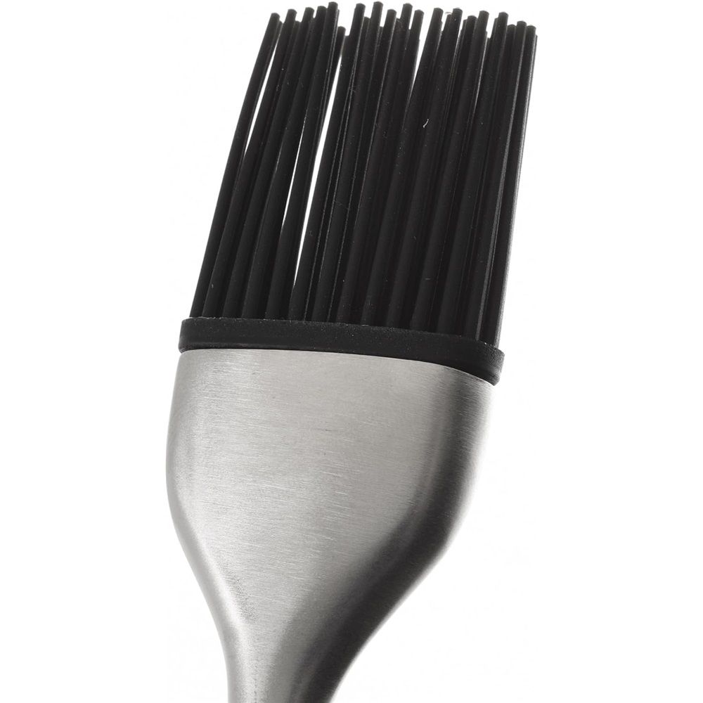 Stainless steel handle silicone barbecue oil brush seasoning brush high temperature resistant barbecue brush cake baking barbecue BBQ brush（30CM）