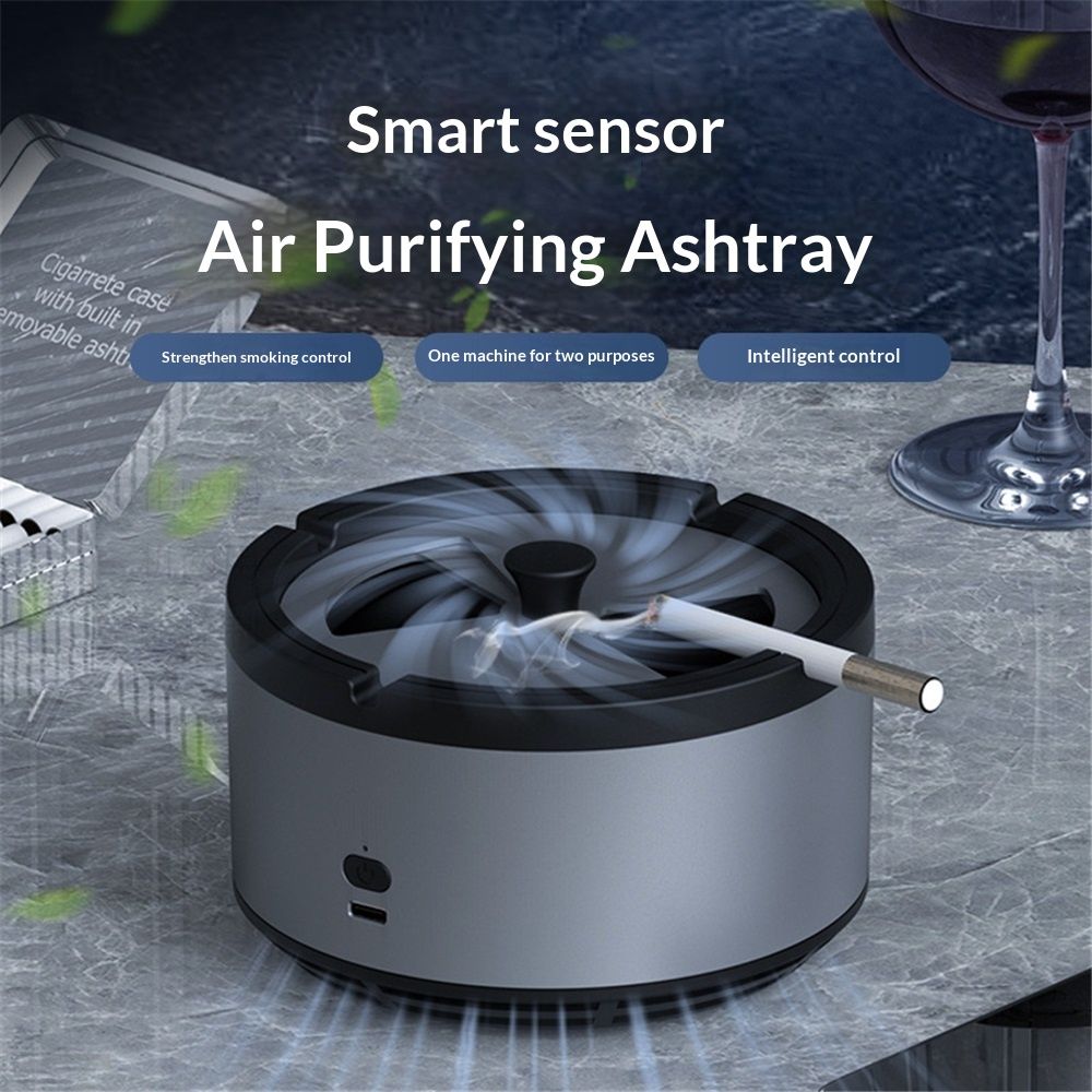 Air purifier, car room, office, chess and card room, second-hand smoke removal, ashtray purification(Grey)