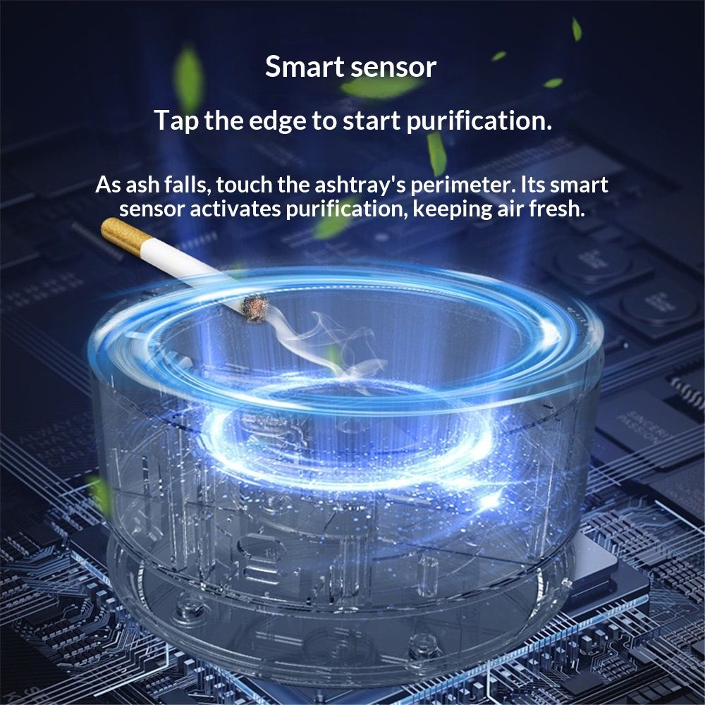 Air purifier, car room, office, chess and card room, second-hand smoke removal, ashtray purification(Grey)